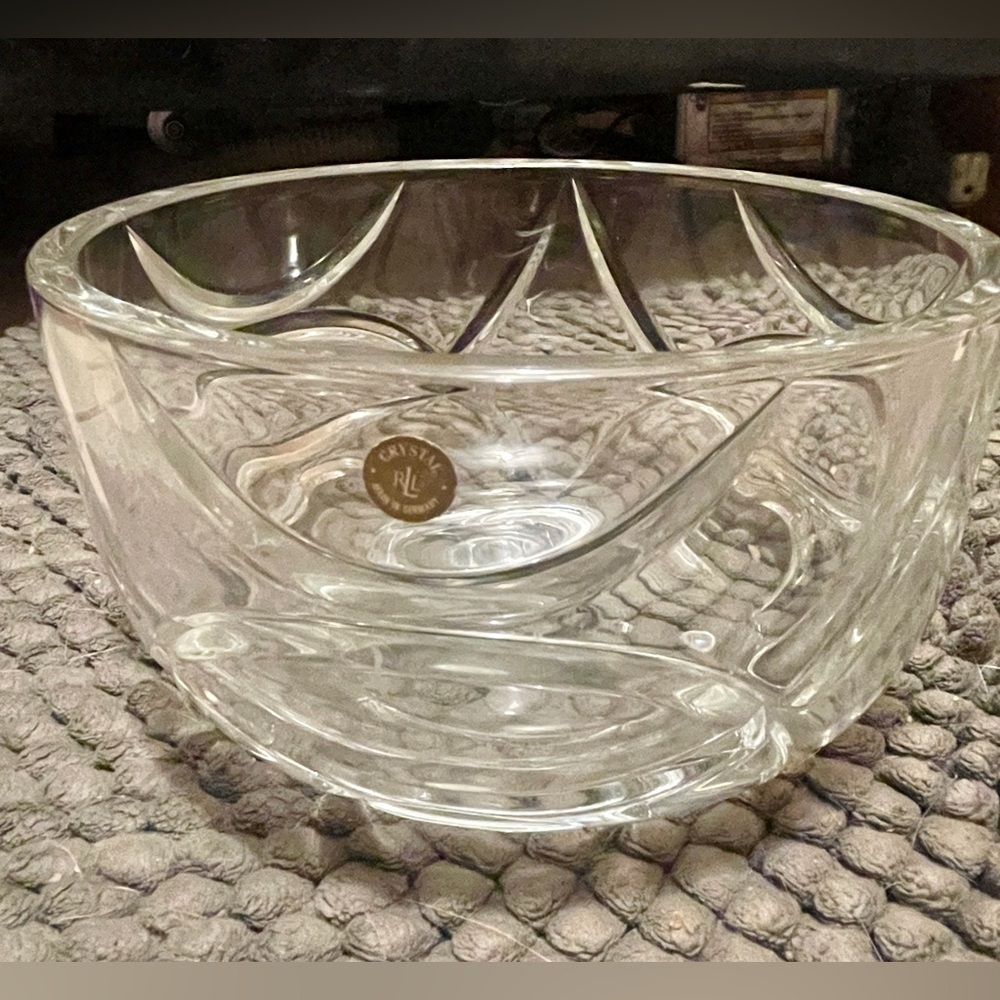 Ralph Lauren Home Royalton Lead Crystal Glass Bowl 6" NEW